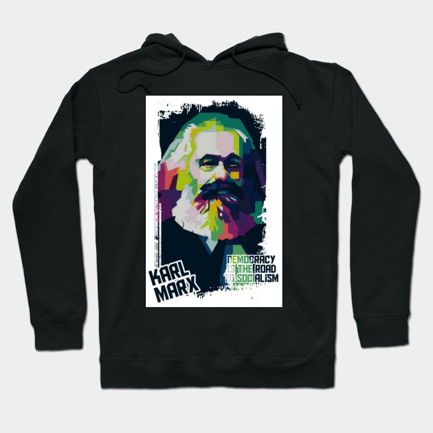 Karl Marx Popart Hoodie by WPAP46